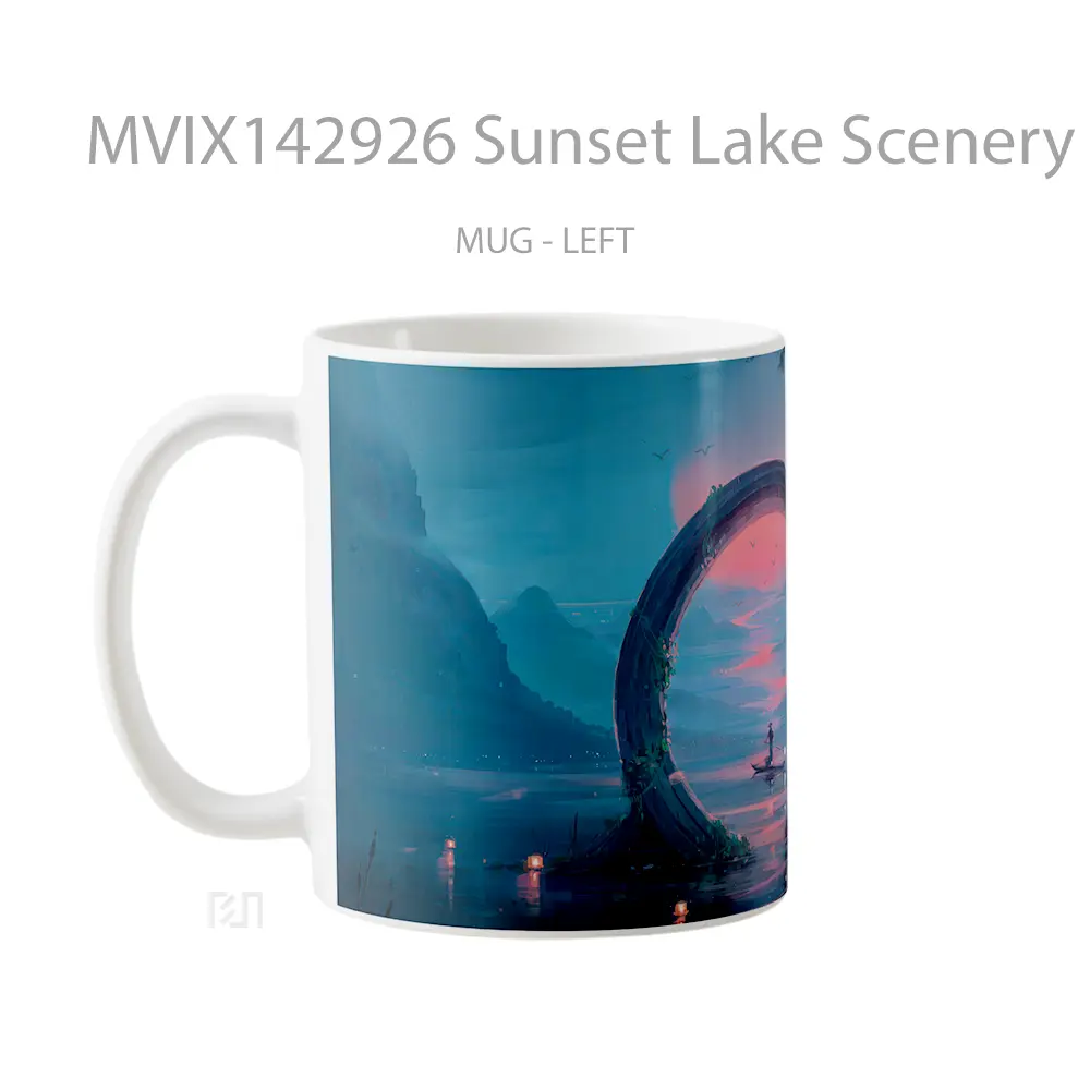 Mug Sunset Lake Scenery Digital A Gelas Pemandangan Alam - All-side / Desain