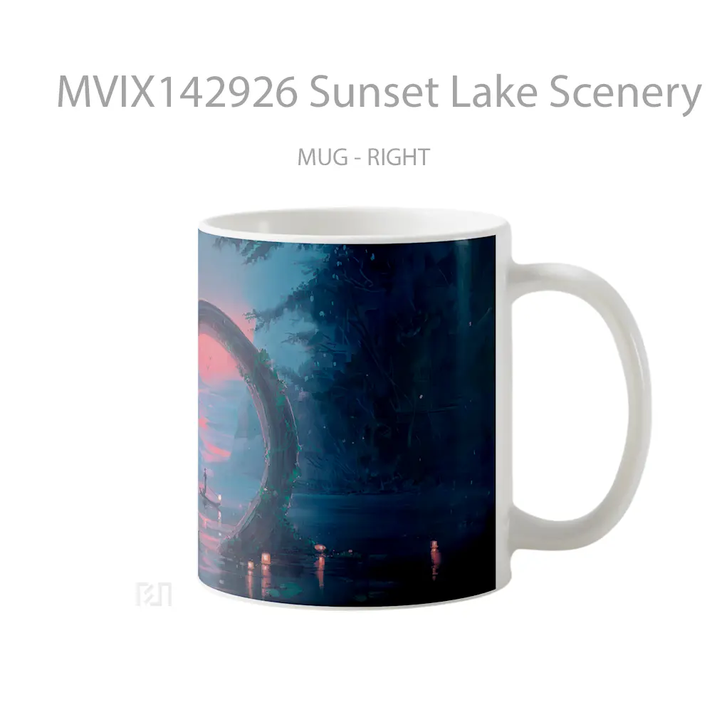 Mug Sunset Lake Scenery Digital A Gelas Pemandangan Alam - All-side / Desain