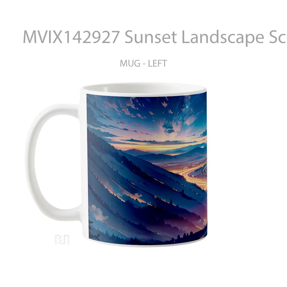 Mug Sunset Landscape Scenery Ai Gelas Pemandangan Alam - All-side / Desain