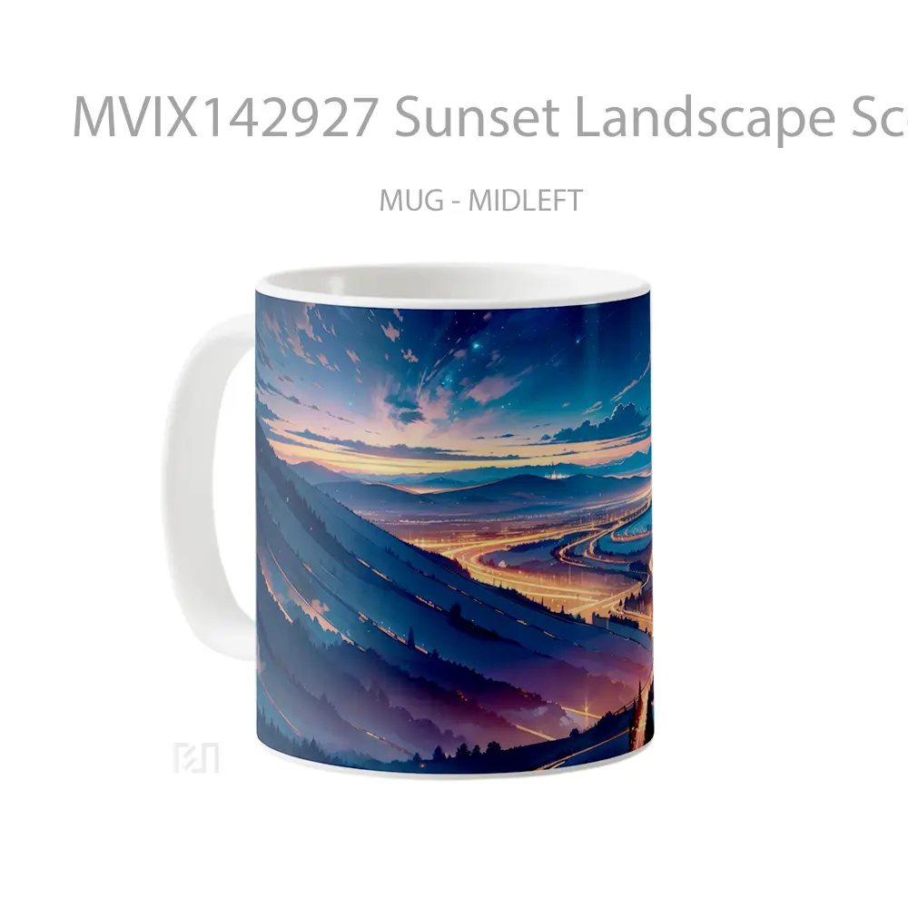 Mug Sunset Landscape Scenery Ai Gelas Pemandangan Alam - All-side / Desain