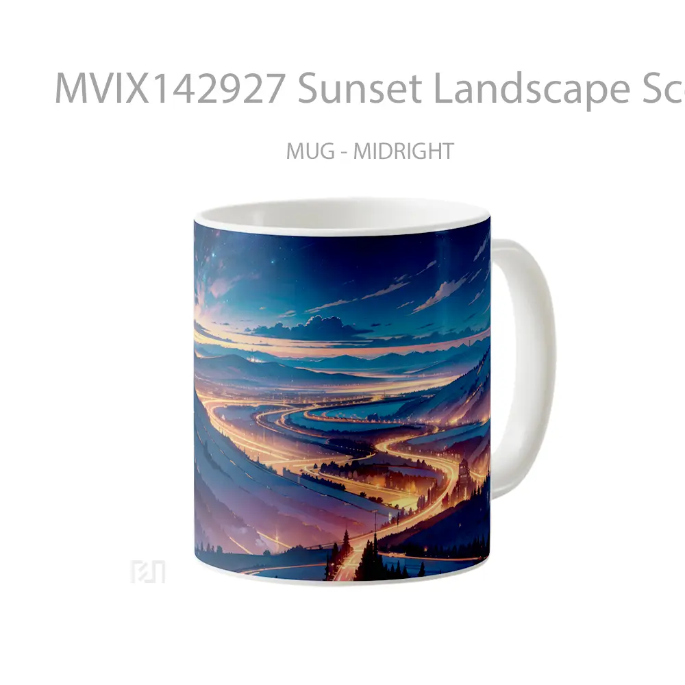 Mug Sunset Landscape Scenery Ai Gelas Pemandangan Alam - All-side / Desain