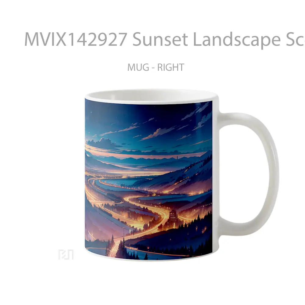 Mug Sunset Landscape Scenery Ai Gelas Pemandangan Alam - All-side / Desain