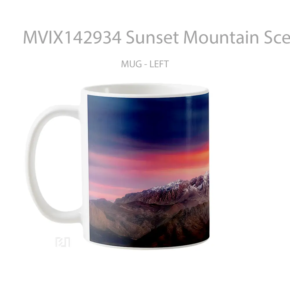 Mug Sunset Mountain Scenery Lone Pine Peak Usa California Gelas Pemandangan Alam - All-side / Desain