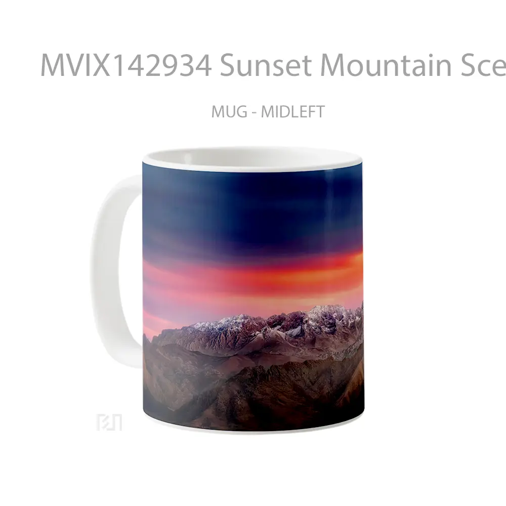Mug Sunset Mountain Scenery Lone Pine Peak Usa California Gelas Pemandangan Alam - All-side / Desain