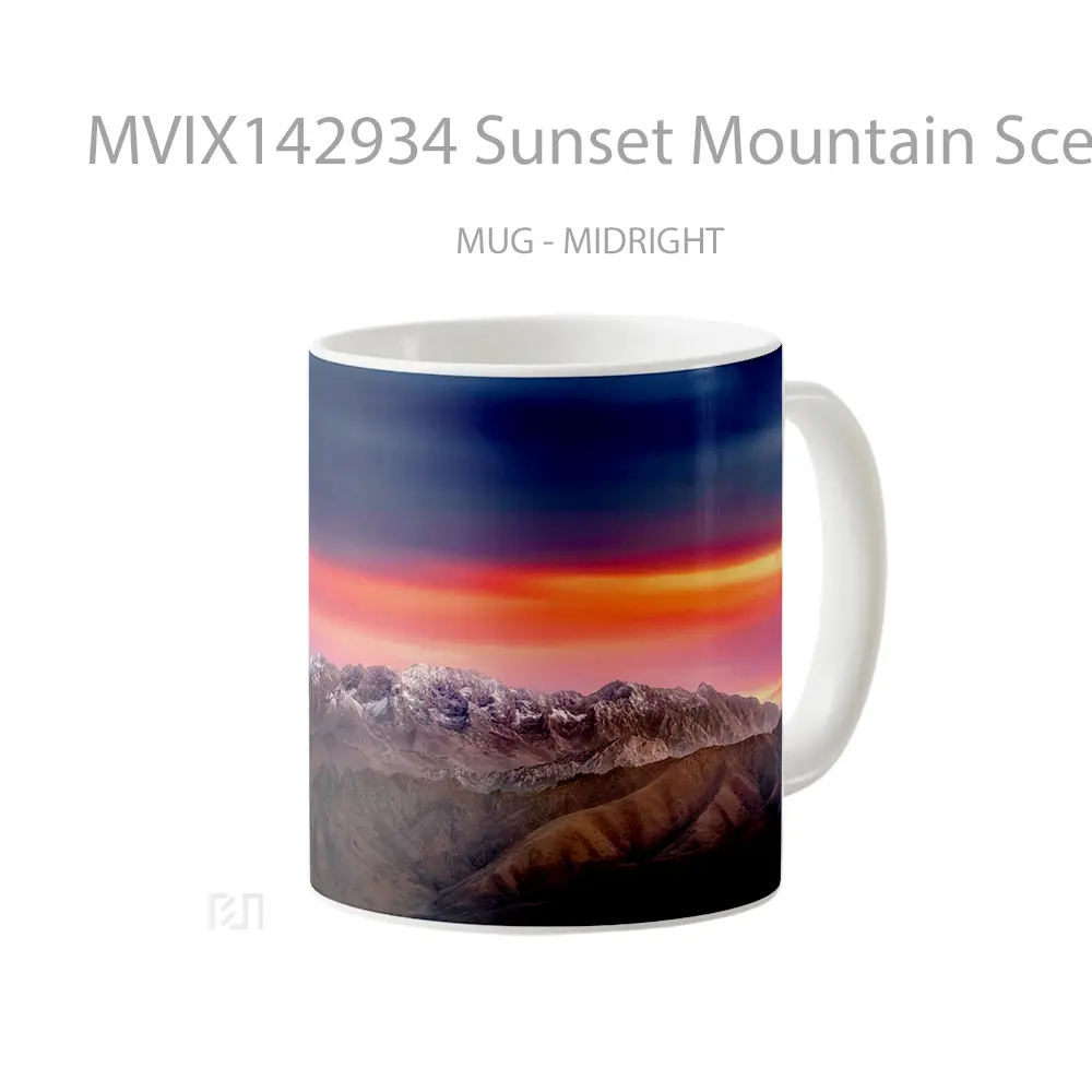 Mug Sunset Mountain Scenery Lone Pine Peak Usa California Gelas Pemandangan Alam - All-side / Desain