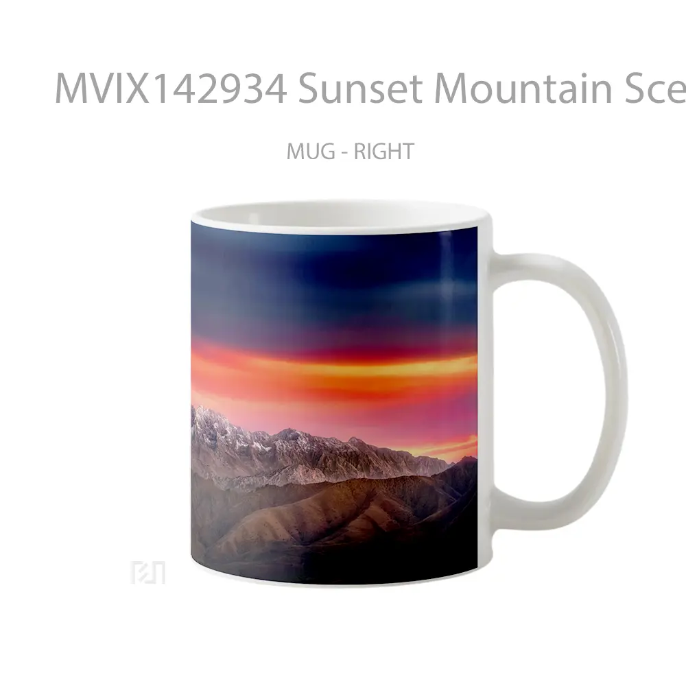 Mug Sunset Mountain Scenery Lone Pine Peak Usa California Gelas Pemandangan Alam - All-side / Desain
