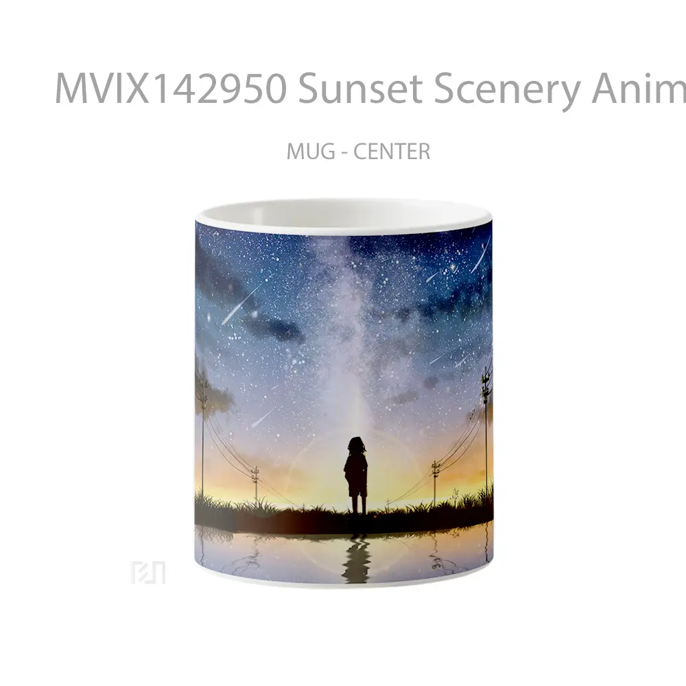 Mug Sunset Scenery Anime Art Silhouette Cangkir Anime
