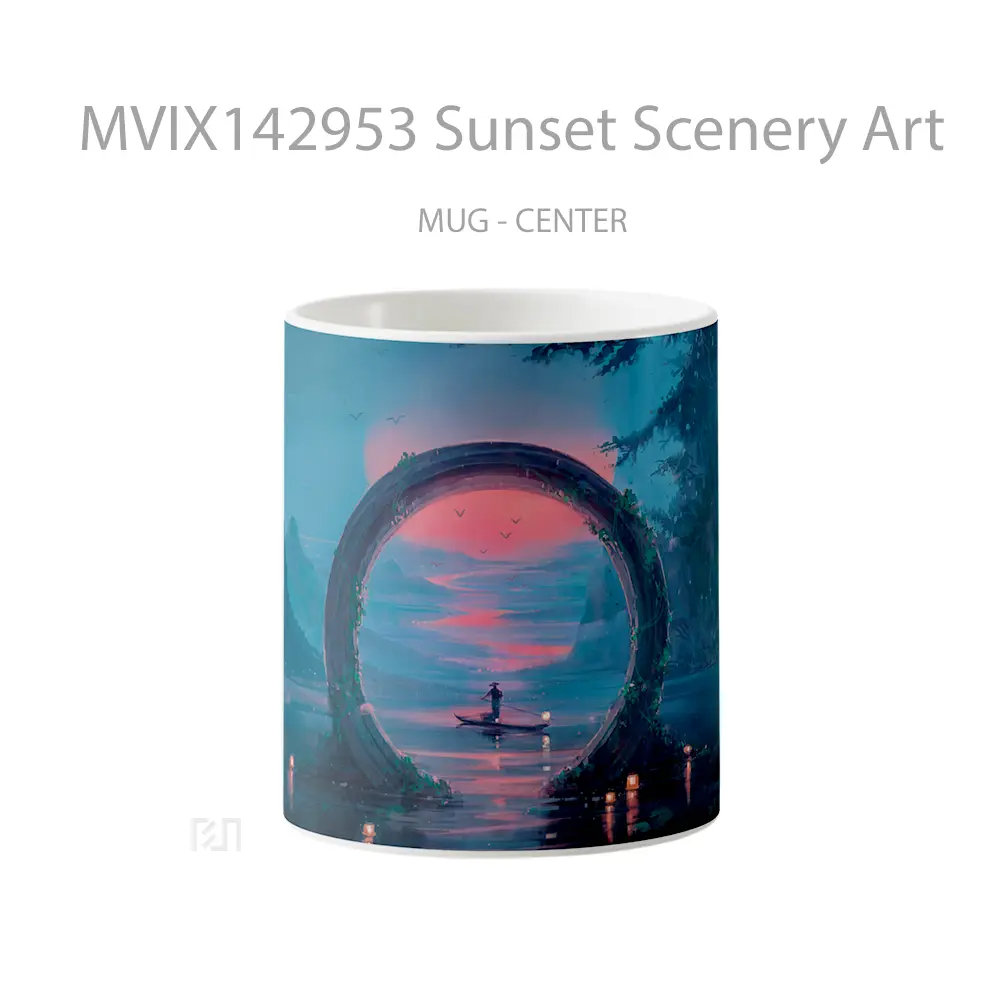 Mug Sunset Scenery Art Gelas Pemandangan Alam
