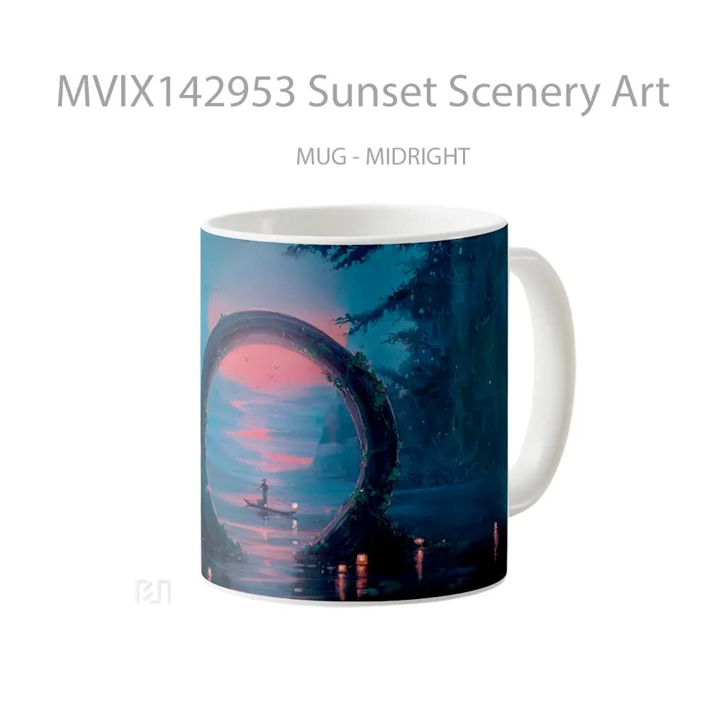 Mug Sunset Scenery Art Gelas Pemandangan Alam - All-side / Desain