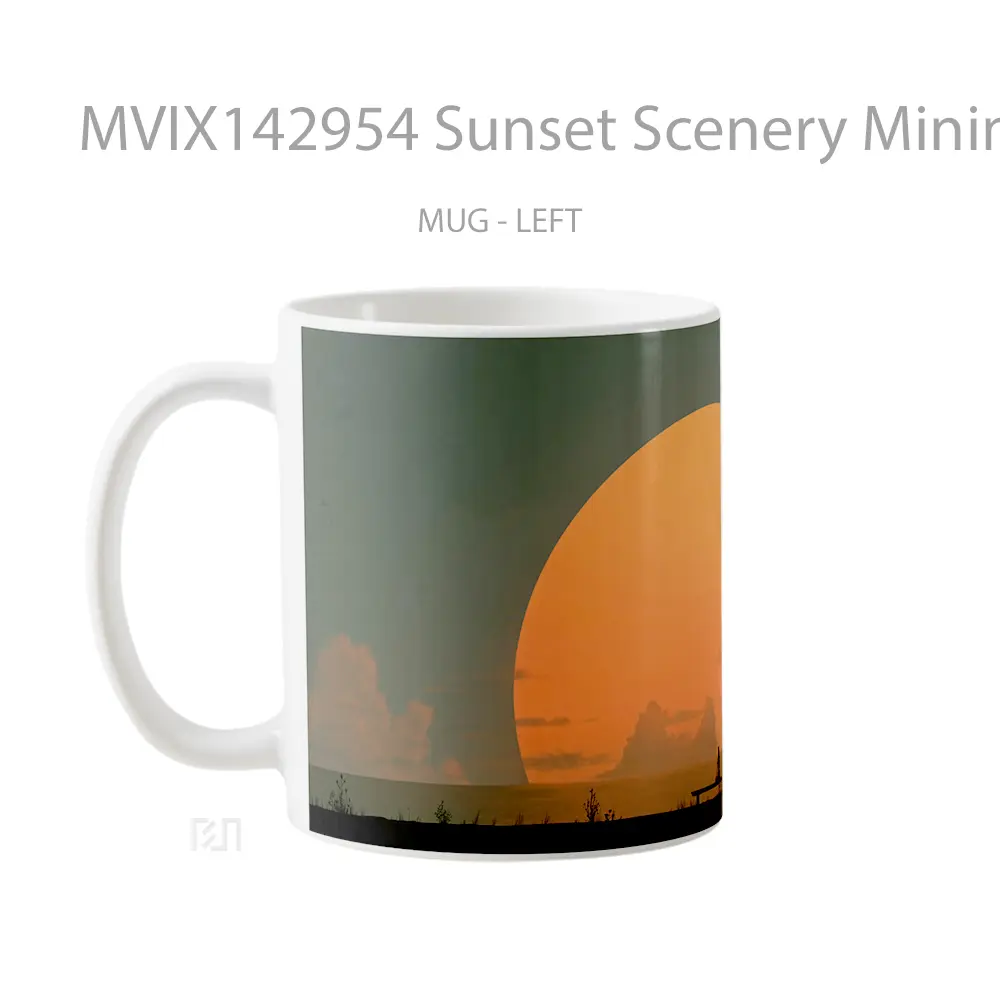 Mug Sunset Scenery Minimalist Digital Art Gelas Pemandangan Alam - All-side / Desain