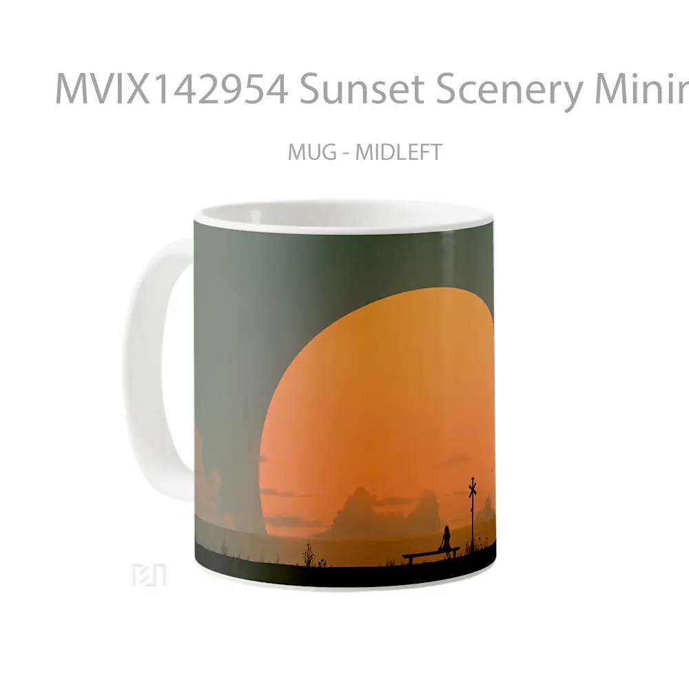 Mug Sunset Scenery Minimalist Digital Art Gelas Pemandangan Alam - All-side / Desain