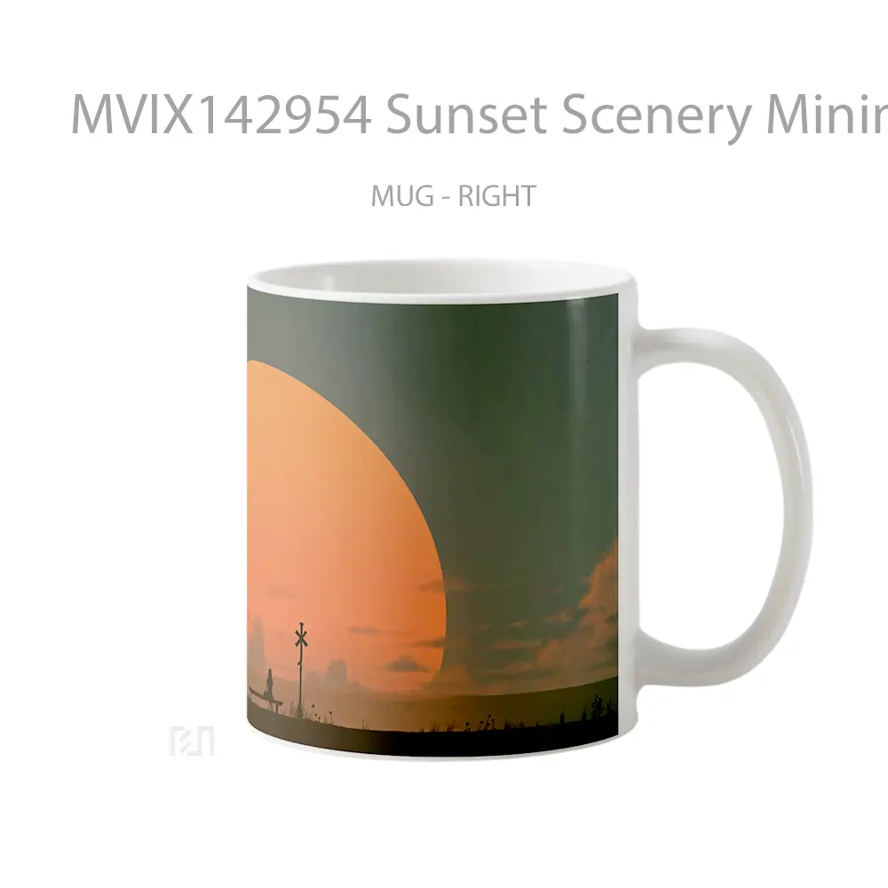 Mug Sunset Scenery Minimalist Digital Art Gelas Pemandangan Alam - All-side / Desain