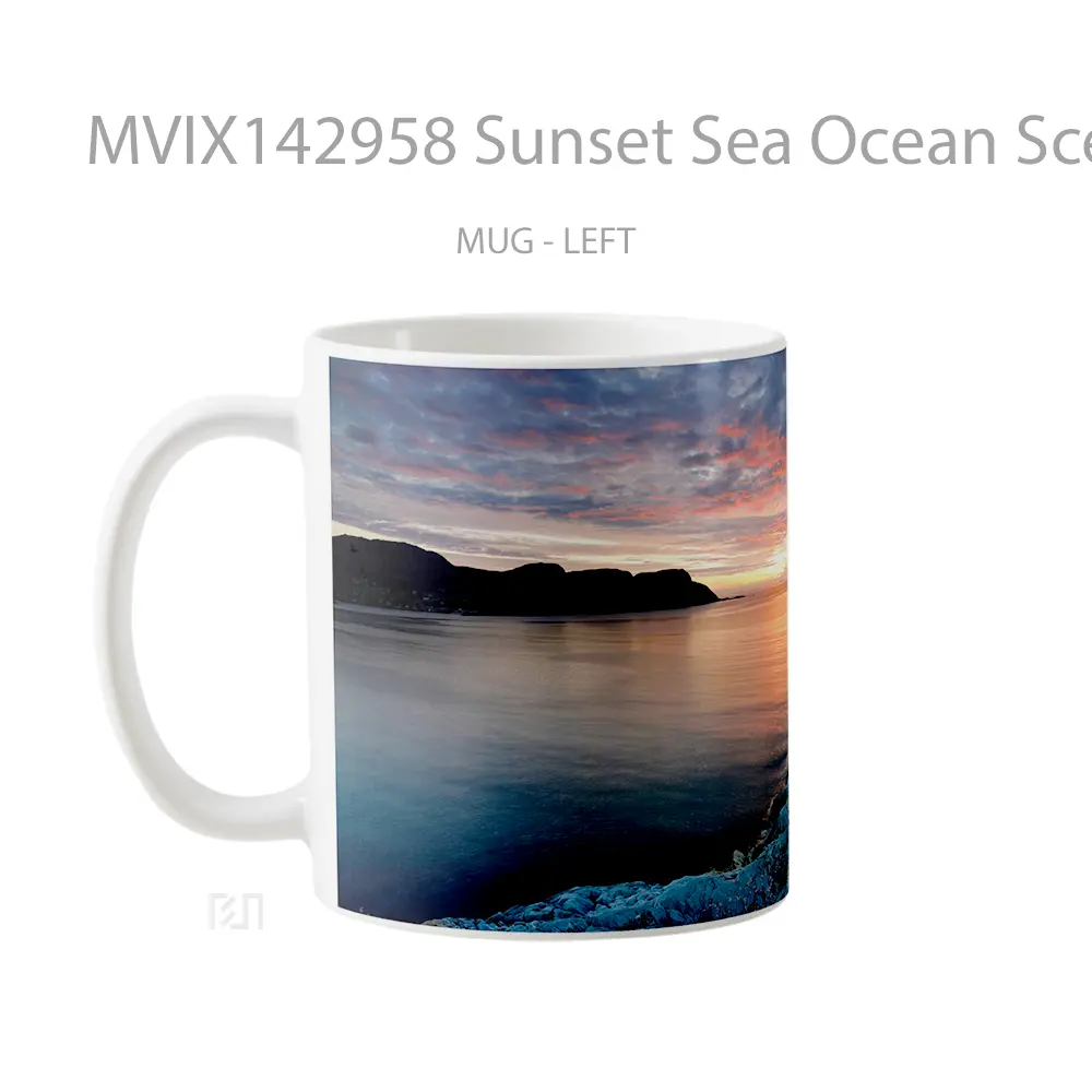 Mug Sunset Sea Ocean Scenery Gelas Pemandangan Alam - All-side / Desain