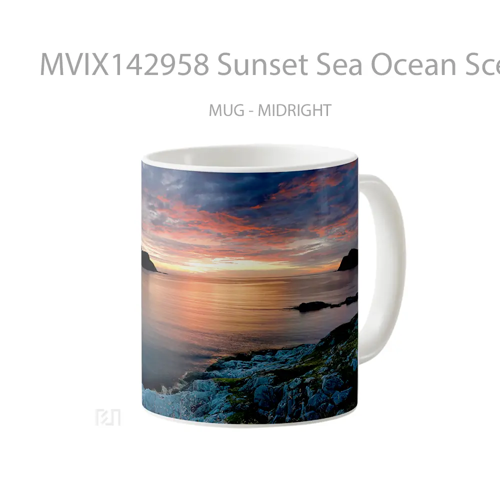 Mug Sunset Sea Ocean Scenery Gelas Pemandangan Alam - All-side / Desain