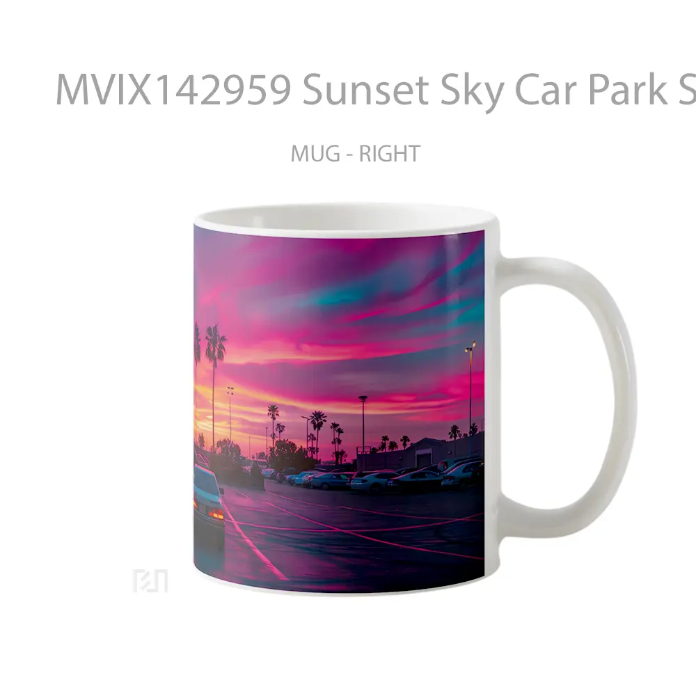 Mug Sunset Sky Car Park Scenery Gelas Pemandangan Alam - All-side / Desain