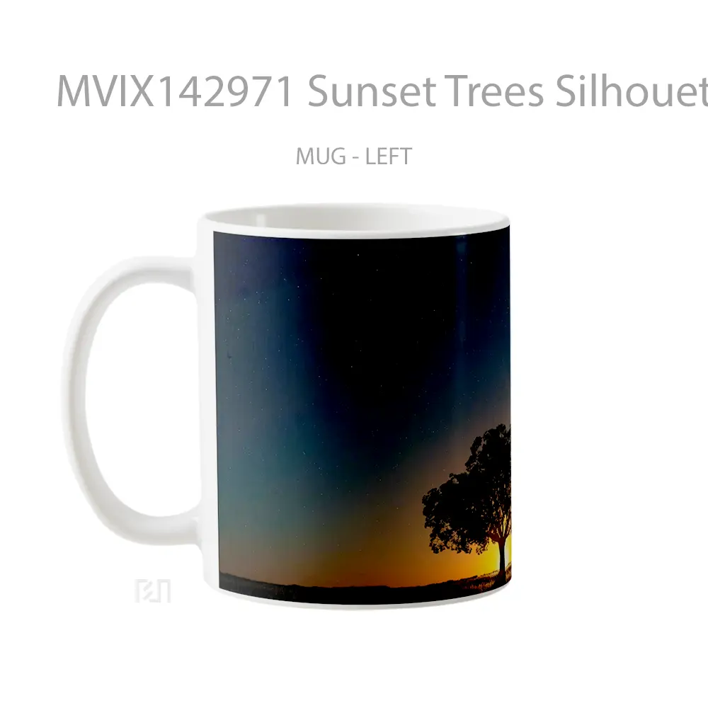 Mug Sunset Trees Silhouette Landscape Scenery Gelas Pemandangan Alam - All-side / Desain