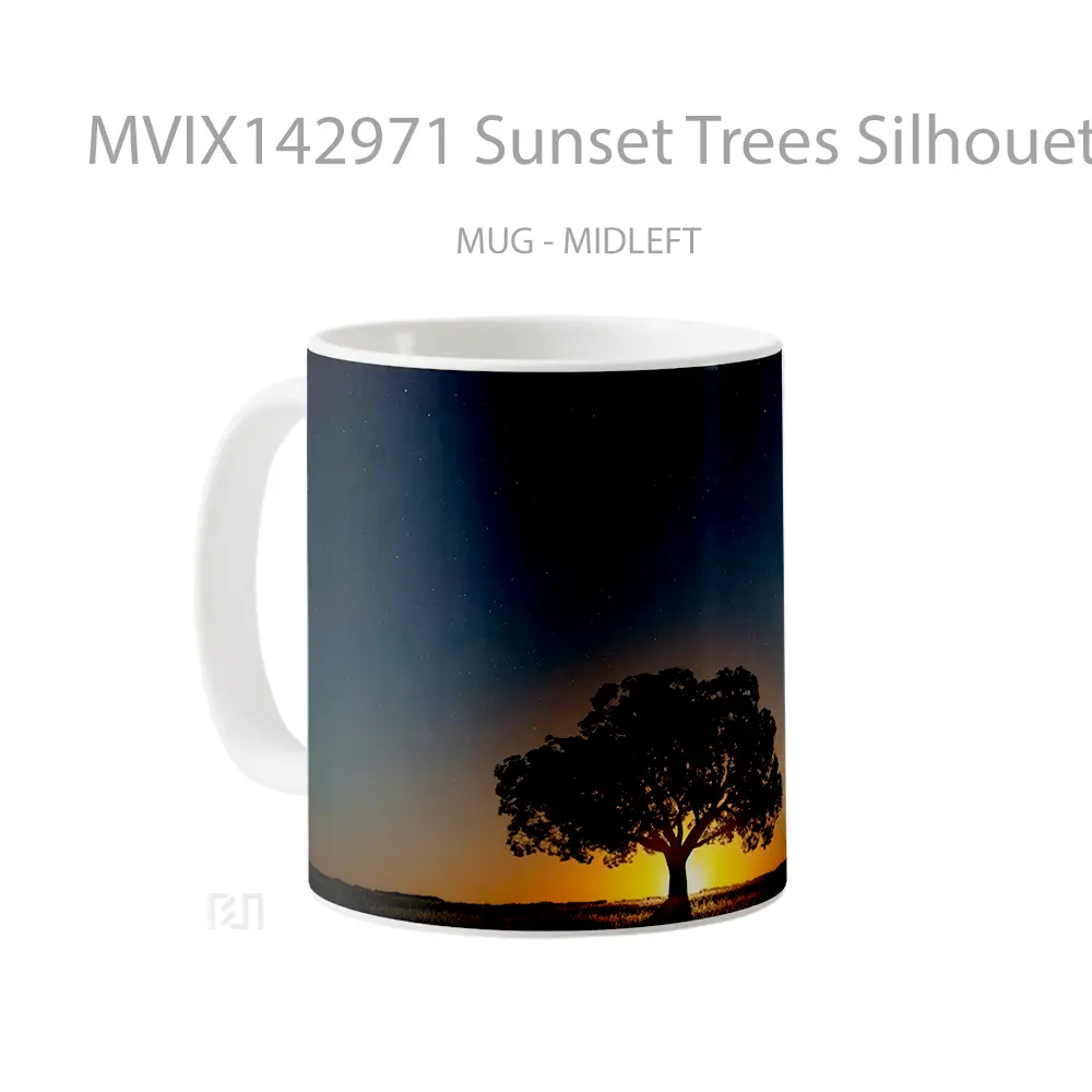 Mug Sunset Trees Silhouette Landscape Scenery Gelas Pemandangan Alam - All-side / Desain