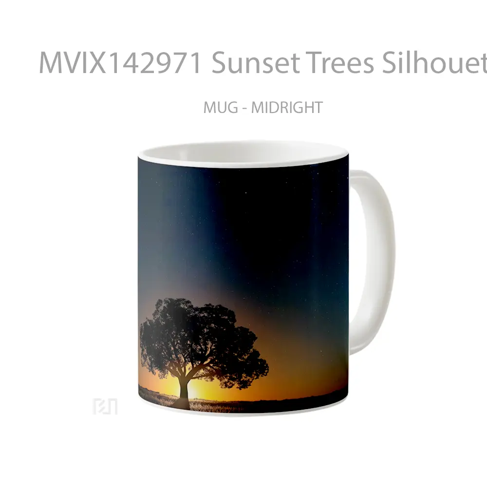 Mug Sunset Trees Silhouette Landscape Scenery Gelas Pemandangan Alam - All-side / Desain