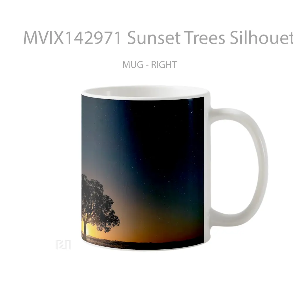 Mug Sunset Trees Silhouette Landscape Scenery Gelas Pemandangan Alam - All-side / Desain