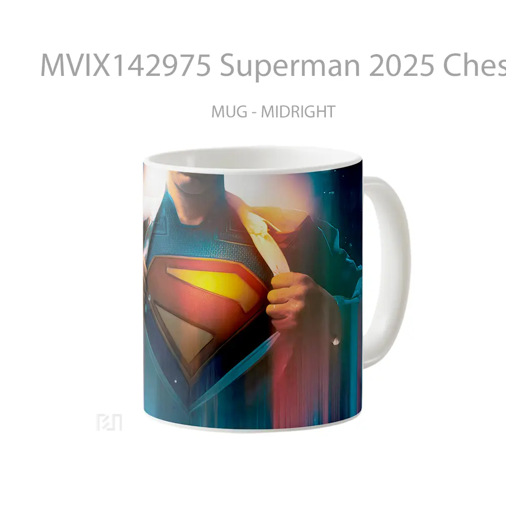 Mug Superman 2025 Chest Logo Gelas Superhero - All-side / Desain