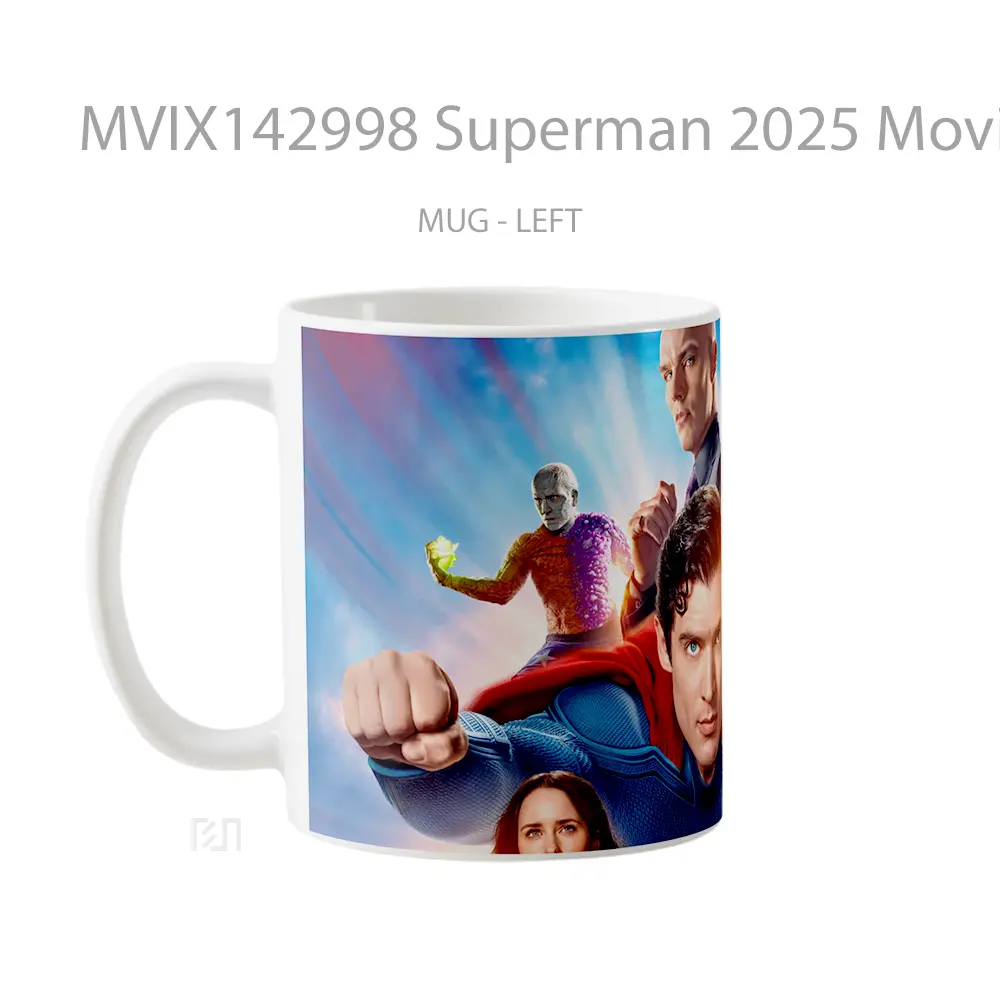 Mug Superman 2025 Movie Cast Poster Gelas Superhero - All-side / Desain