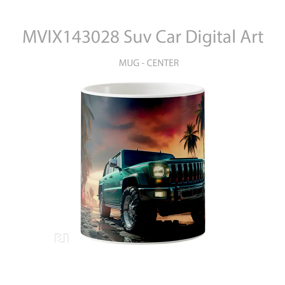 Mug Suv Car Digital Art Gelas Keramik Unik