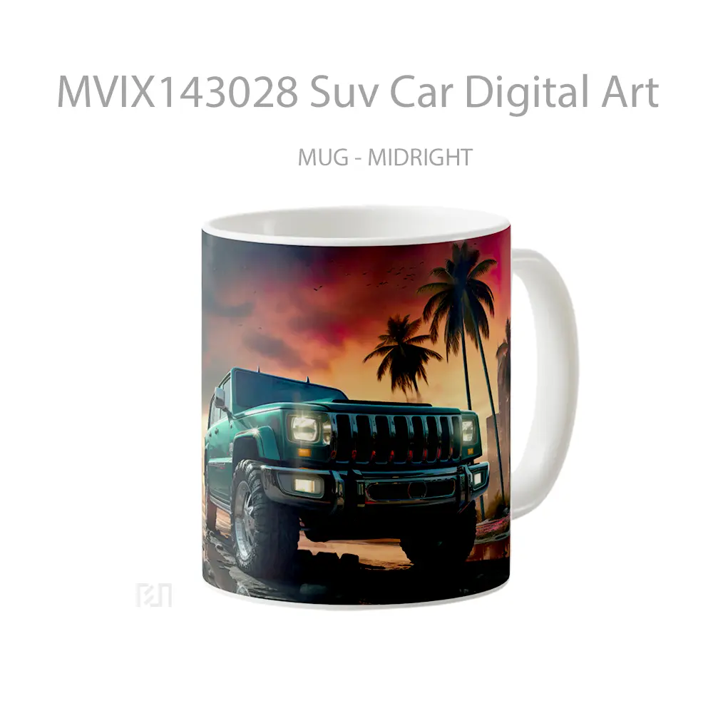 Mug Suv Car Digital Art Gelas Keramik Unik - All-side / Desain