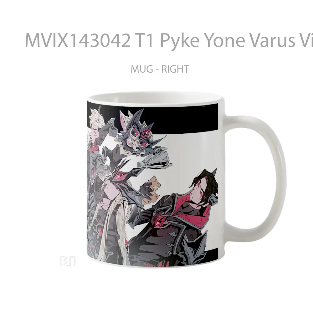 Mug T1 Pyke Yone Varus Vi Gnar Gelas Keramik Unik - All-side / Desain