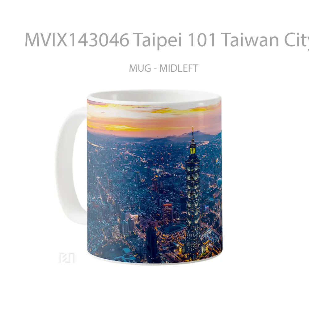 Mug Taipei 101 Taiwan City Buildings Scanery Gelas Keramik Unik - All-side / Desain