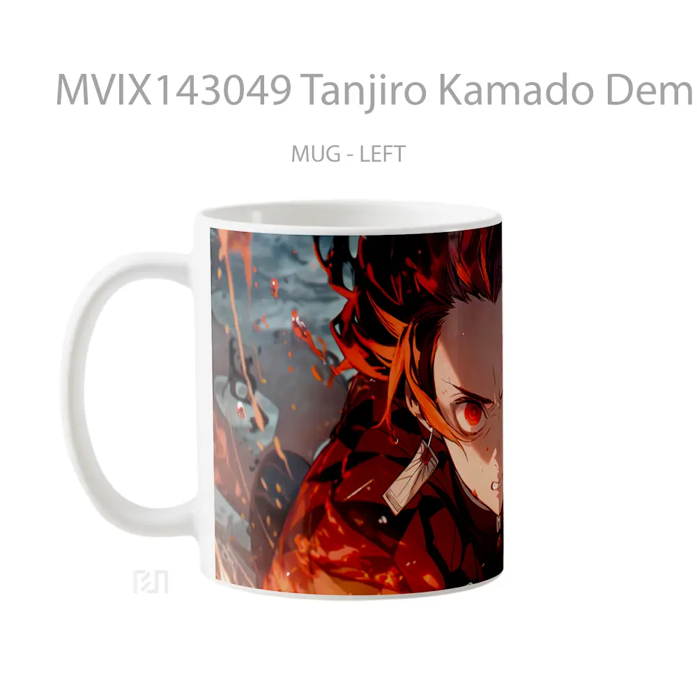 Mug Tanjiro Kamado Demon Slayer Flame Gelas Keramik Unik - All-side / Desain