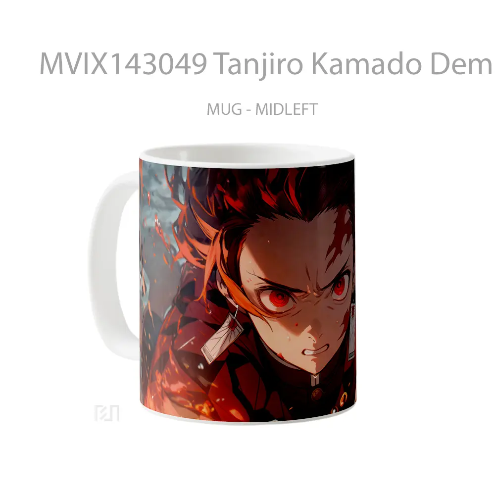 Mug Tanjiro Kamado Demon Slayer Flame Gelas Keramik Unik - All-side / Desain