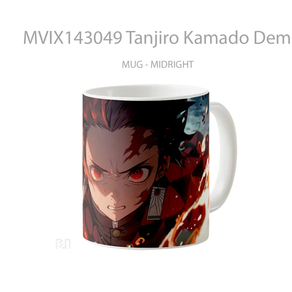 Mug Tanjiro Kamado Demon Slayer Flame Gelas Keramik Unik - All-side / Desain