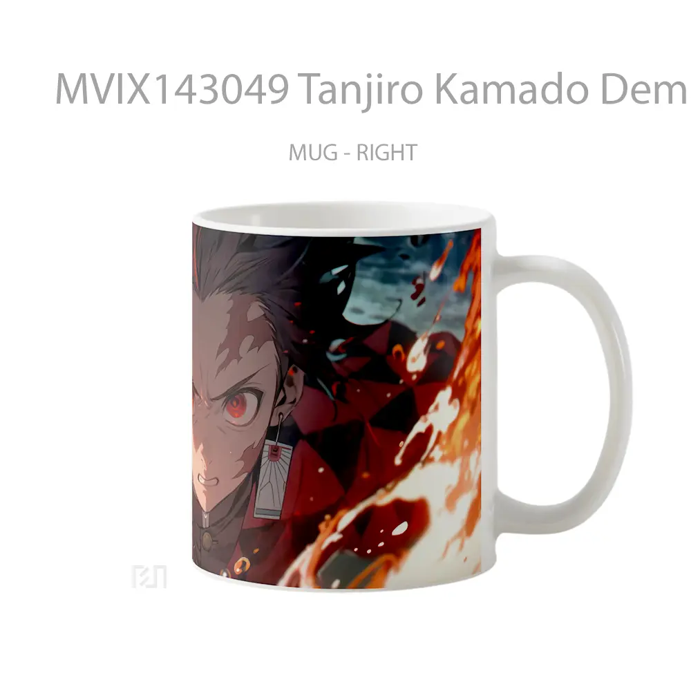Mug Tanjiro Kamado Demon Slayer Flame Gelas Keramik Unik - All-side / Desain