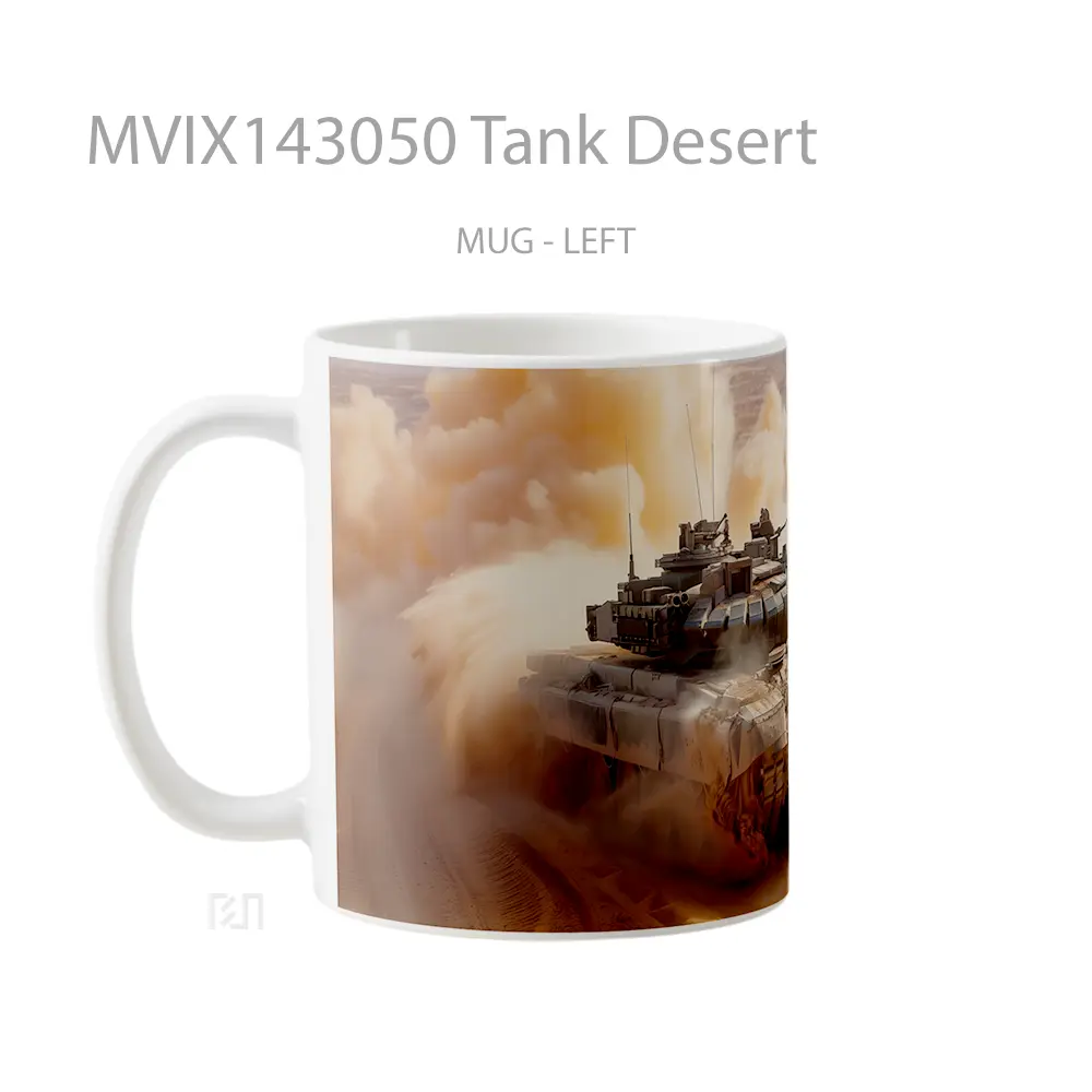 Mug Tank Desert Gelas Keramik Unik - All-side / Desain