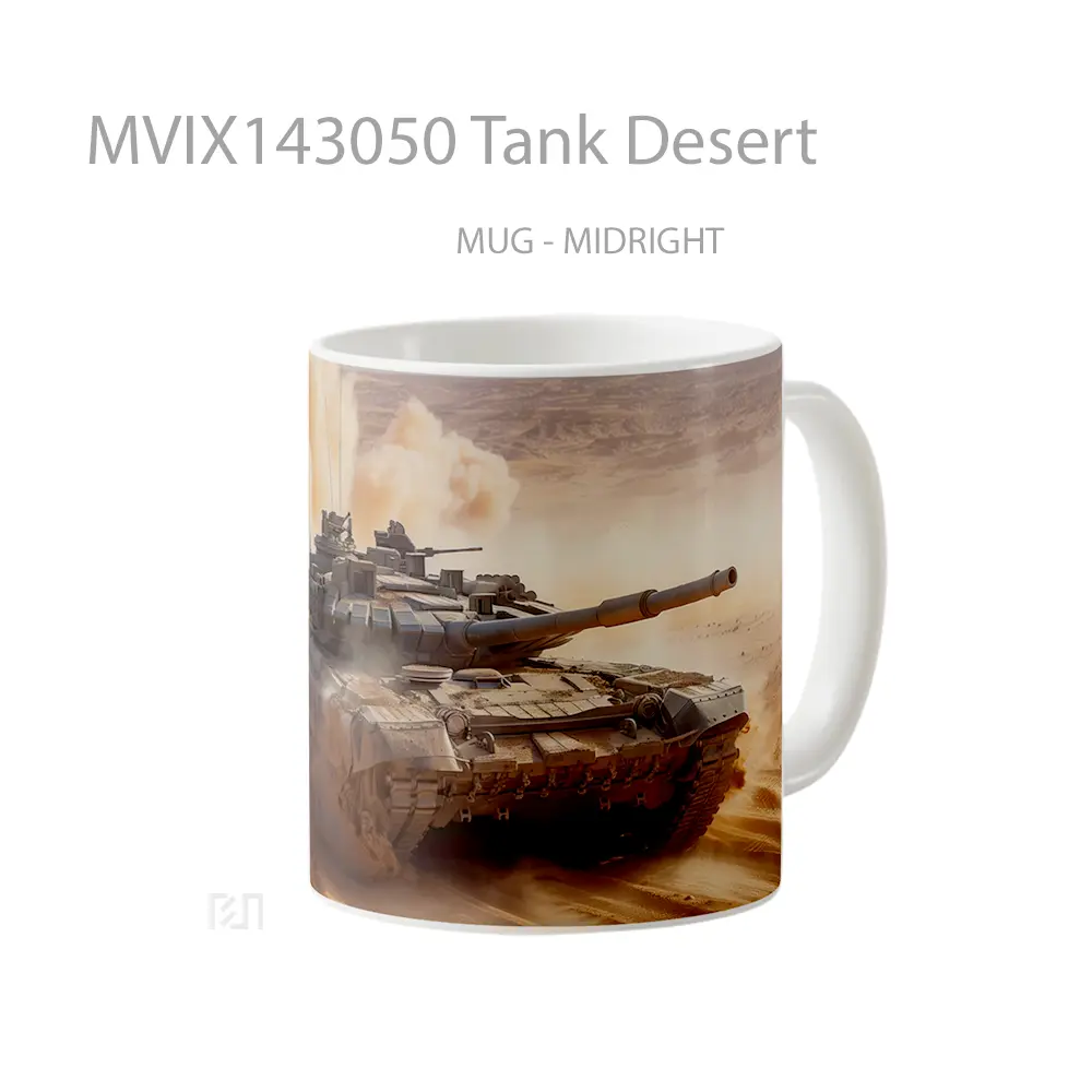 Mug Tank Desert Gelas Keramik Unik - All-side / Desain