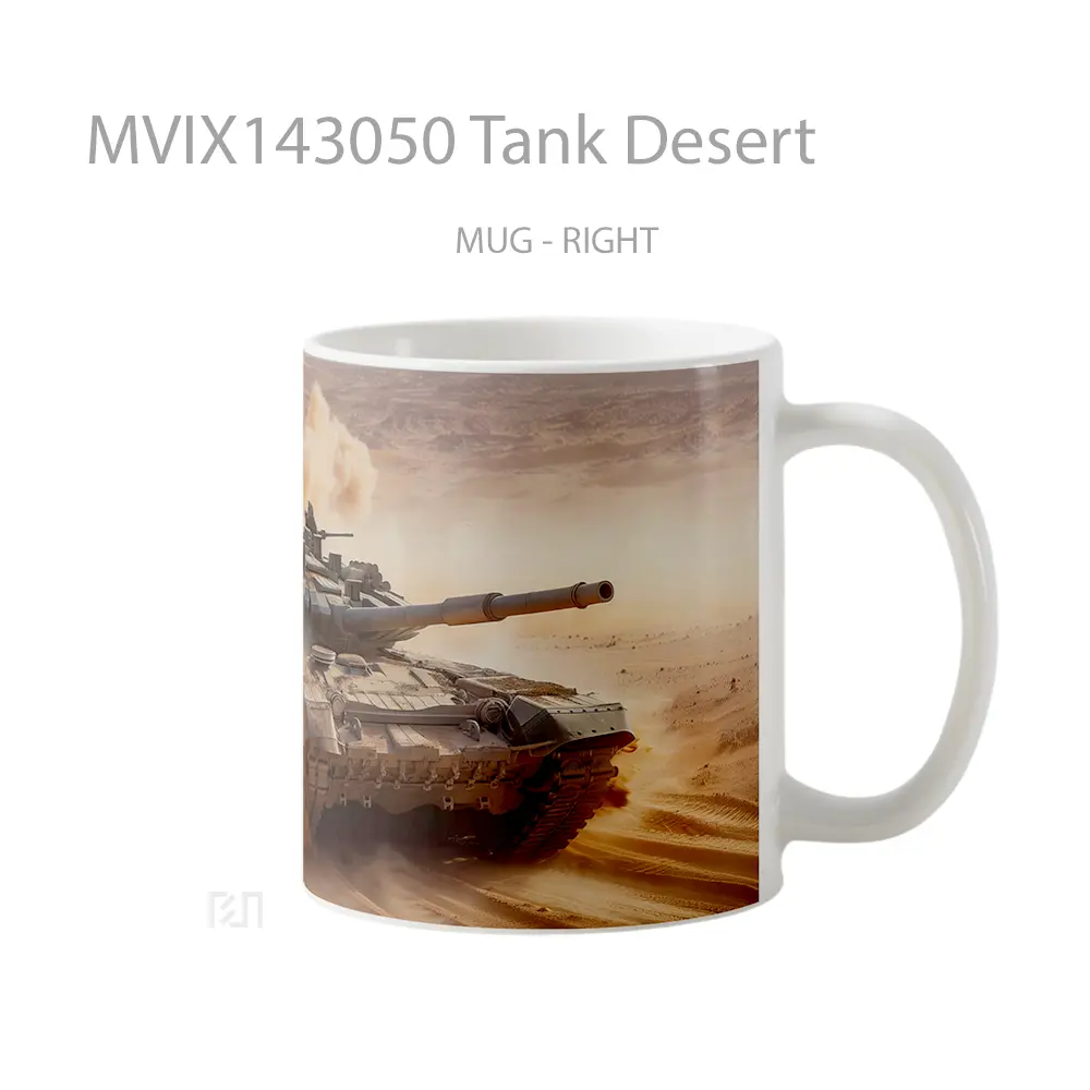 Mug Tank Desert Gelas Keramik Unik - All-side / Desain