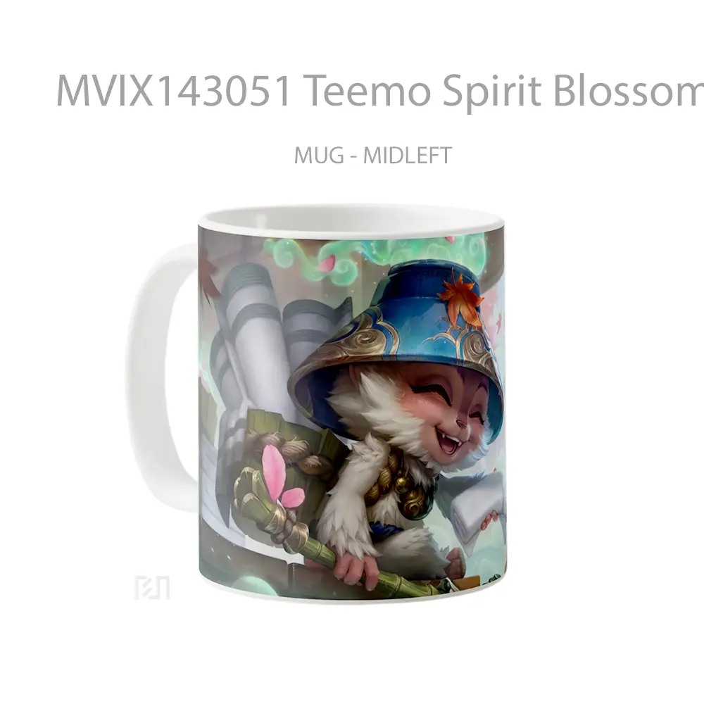 Mug Teemo Spirit Blossom Springs Skin Lol Splash Art Cangkir Gamer - All-side / Desain