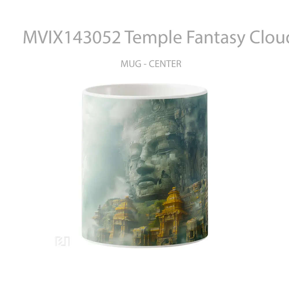 Mug Temple Fantasy Clouds Scenery Digital Art Gelas Pemandangan Alam