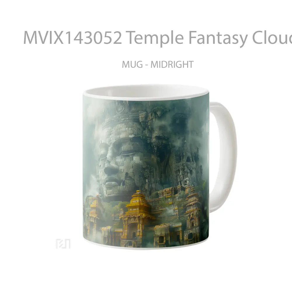 Mug Temple Fantasy Clouds Scenery Digital Art Gelas Pemandangan Alam - All-side / Desain
