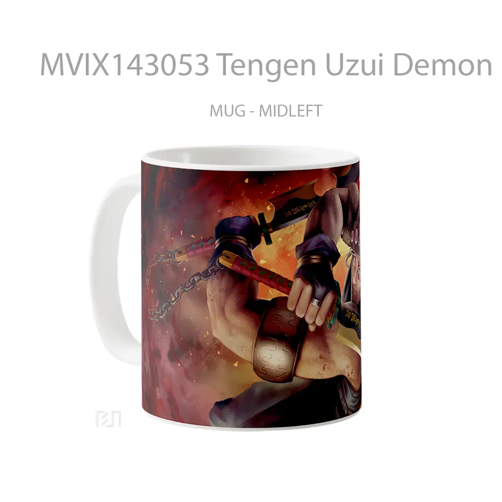 Mug Tengen Uzui Demon Slayer Sound Hashira Gelas Keramik Unik - All-side / Desain