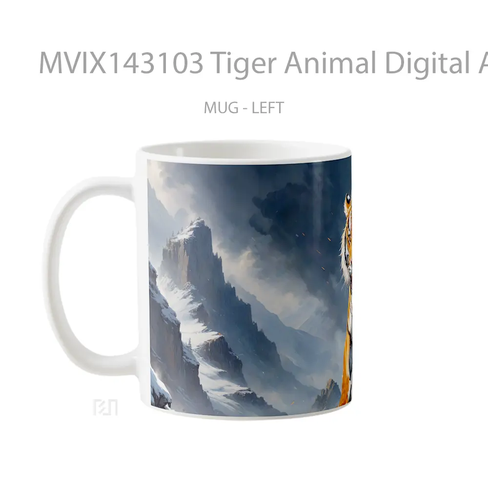 Mug Tiger Animal Digital Art Gelas Hewan Lucu - All-side / Desain