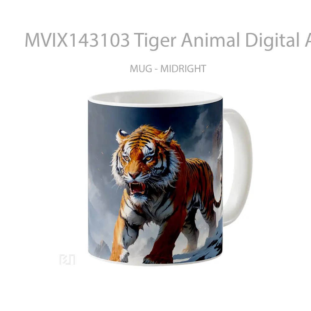 Mug Tiger Animal Digital Art Gelas Hewan Lucu - All-side / Desain