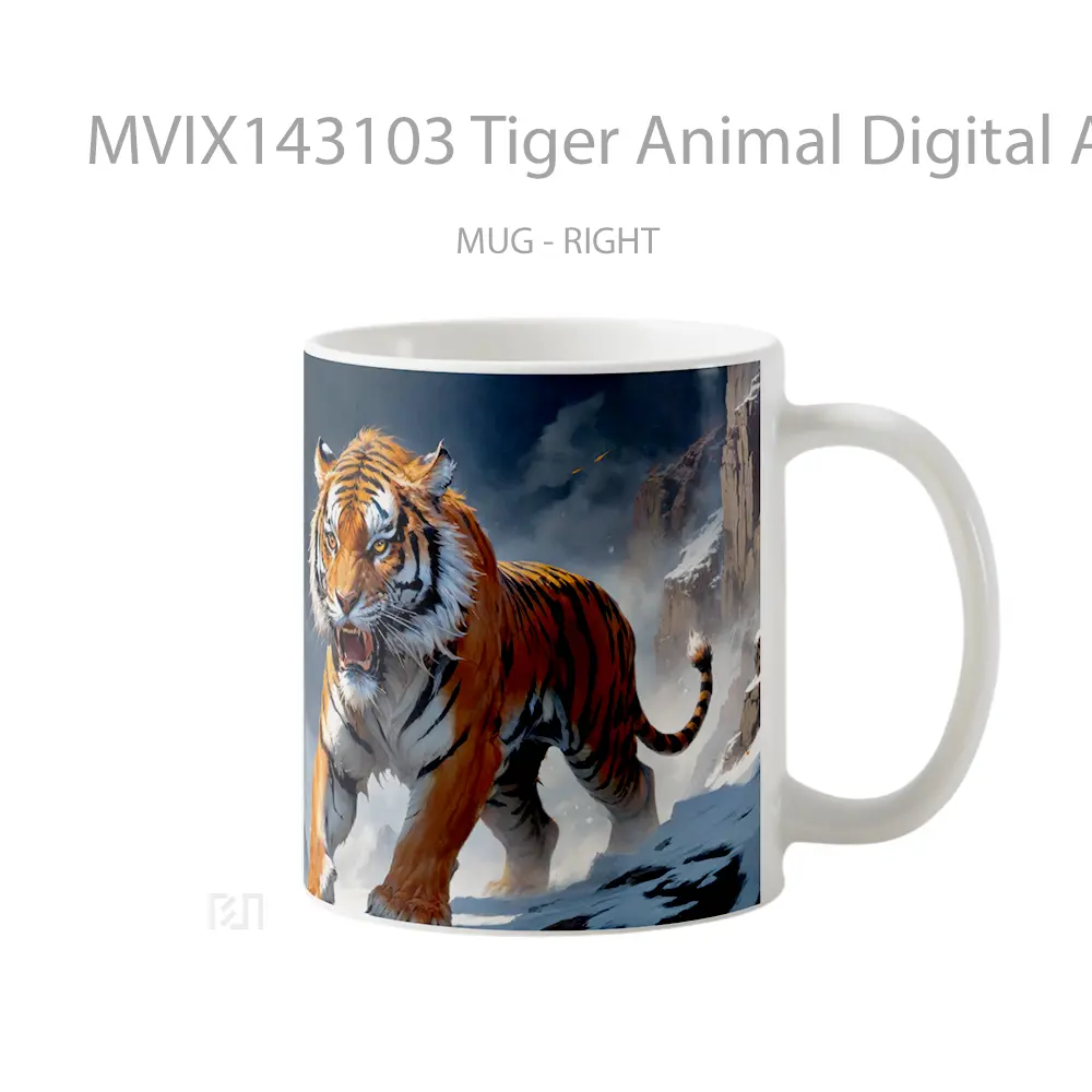 Mug Tiger Animal Digital Art Gelas Hewan Lucu - All-side / Desain