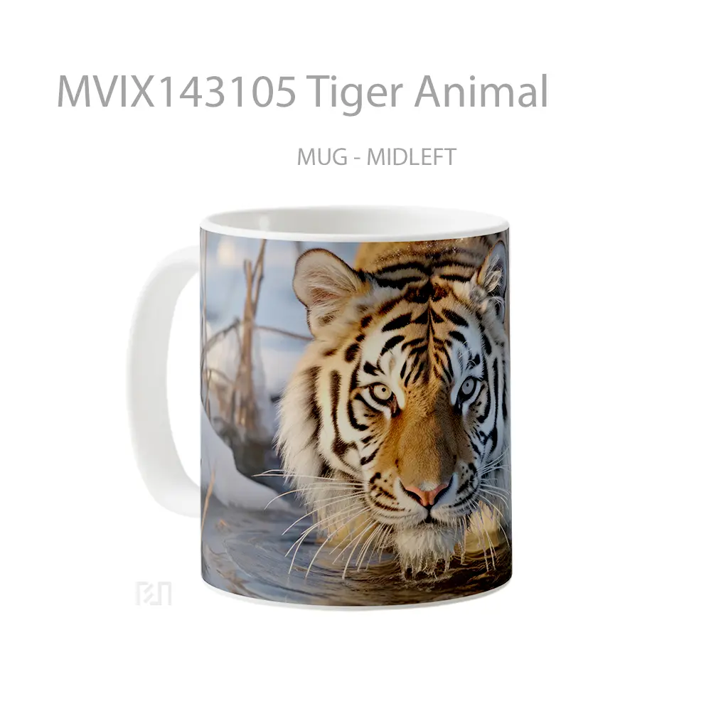 Mug Tiger Animal Gelas Hewan Lucu - All-side / Desain