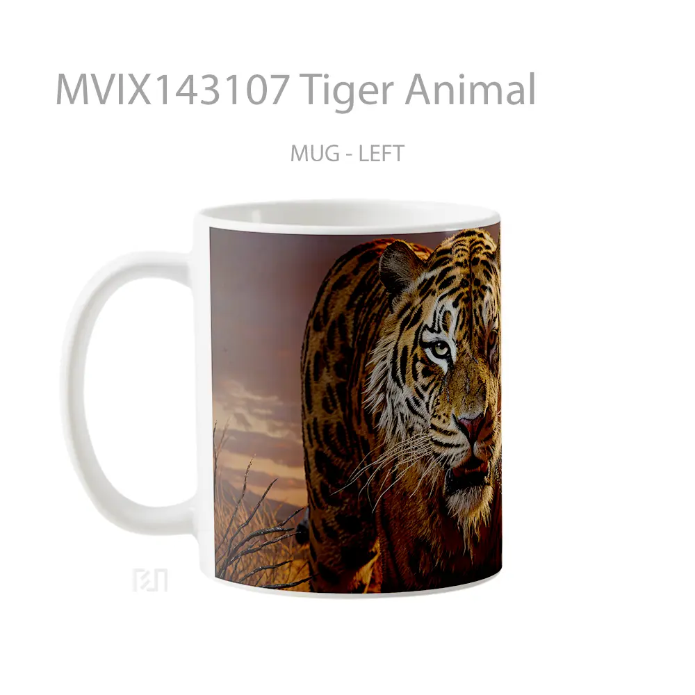 Mug Tiger Animal Gelas Hewan Lucu - All-side / Desain