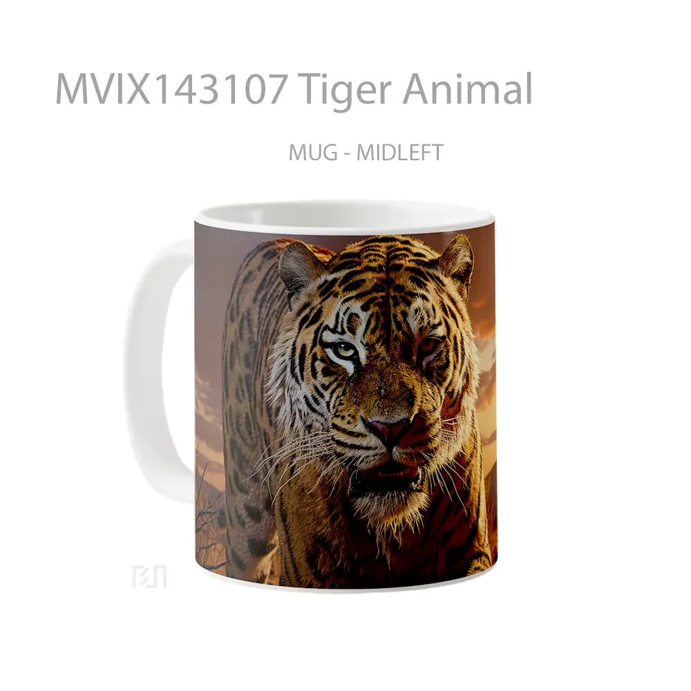 Mug Tiger Animal Gelas Hewan Lucu - All-side / Desain