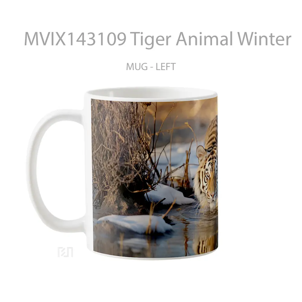 Mug Tiger Animal Winter Gelas Hewan Lucu - All-side / Desain