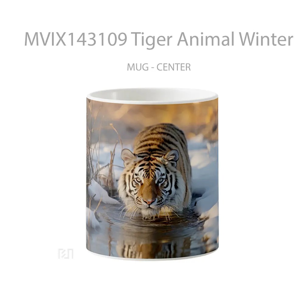 Mug Tiger Animal Winter Gelas Hewan Lucu