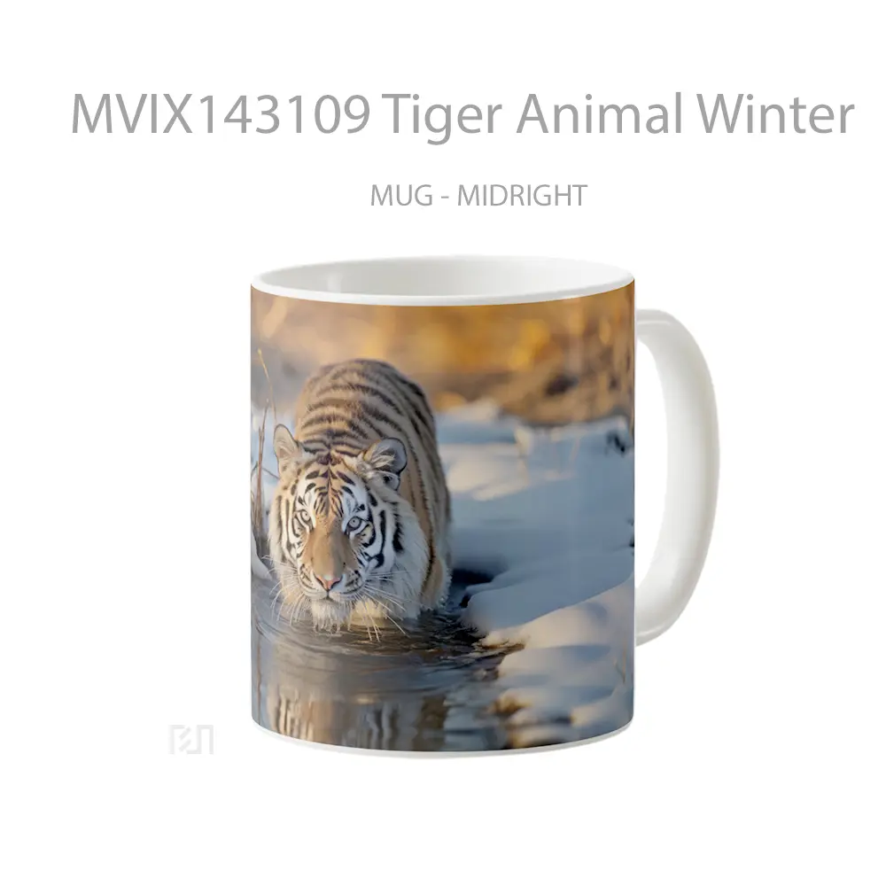 Mug Tiger Animal Winter Gelas Hewan Lucu - All-side / Desain
