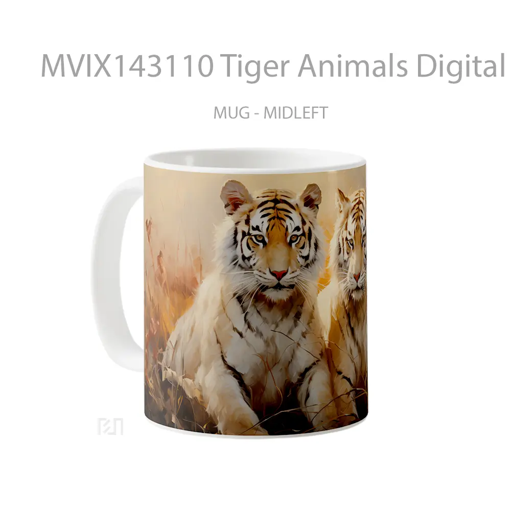 Mug Tiger Animals Digital Art Gelas Hewan Lucu - All-side / Desain